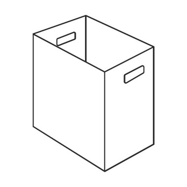 Paket vektör simgesi. Taslak vektör logosu beyaz arkaplan paketinde izole edildi.