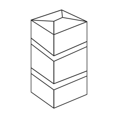 Paket vektör simgesi. Taslak vektör logosu beyaz arkaplan paketinde izole edildi.