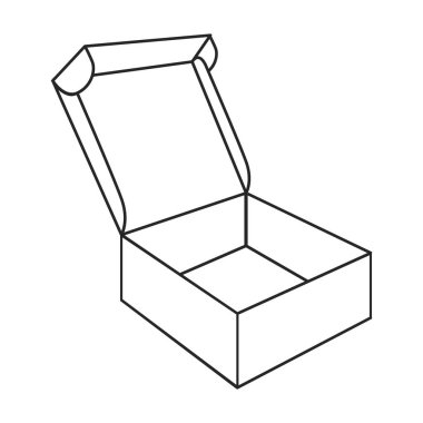 Paket vektör simgesi. Taslak vektör logosu beyaz arkaplan paketinde izole edildi.