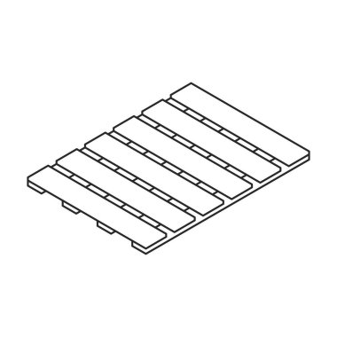 Palet ahşap vektör simgesi. Beyaz arka plan palet tahtasına izole edilmiş Isometric ana hatlı vektör logosu.