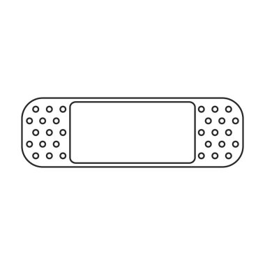 Sargı vektörü dış hat simgesi. Beyaz arka planda vektör illüstrasyon bandajı. Grubun izole edilmiş taslak çizim logosu .