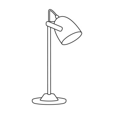 Tablo lambası vektör simgesi. Beyaz arkaplan lambası üzerinde izole edilmiş ana vektör logosu..