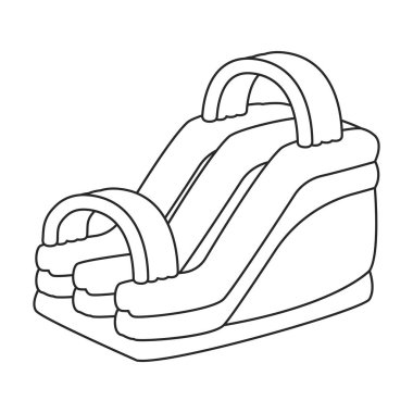 Şişirilebilir slayt vektör simgesi. Taslak vektör logosu beyaz arkaplan şişirilebilir slaytta izole edildi.