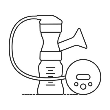 Göğüs pompası vektör simgesi. Taslak vektör logosu beyaz arka plan göğüs pompasında izole edildi .