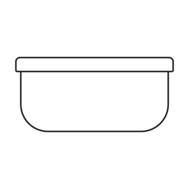 Havza vektör simgesi. Taslak vektör logosu beyaz arkaplan havzasında izole edildi.