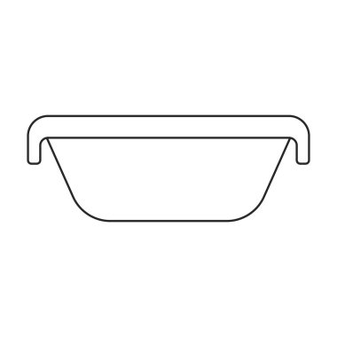 Havza vektör simgesi. Taslak vektör logosu beyaz arkaplan havzasında izole edildi.