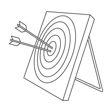 Hedef vektör simgesi. Ana vektör logosu beyaz arkaplan hedefinde izole edildi.