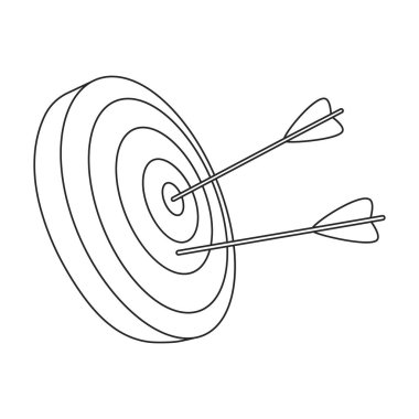 Hedef vektör simgesi. Ana vektör logosu beyaz arkaplan hedefinde izole edildi.