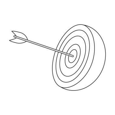 Hedef vektör simgesi. Ana vektör logosu beyaz arkaplan hedefinde izole edildi.