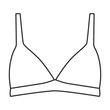 Sütyen vektör simgesi. Taslak vektör logosu beyaz arkaplan sütyeninde izole edildi.