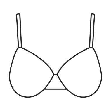 Sütyen vektör simgesi. Taslak vektör logosu beyaz arkaplan sütyeninde izole edildi.