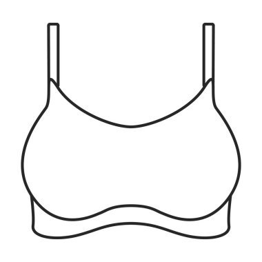 Sütyen vektör simgesi. Taslak vektör logosu beyaz arkaplan sütyeninde izole edildi.