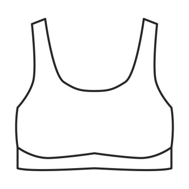 Sütyen vektör simgesi. Taslak vektör logosu beyaz arkaplan sütyeninde izole edildi.