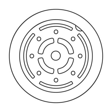 Kanalizasyon kanalizasyonu vektör ana hatları simgesi. Beyaz arka planda vektör illüstrasyon kapağı sokağı. Kanalizasyon kanalizasyonunun izole edilmiş tasviri logosu .