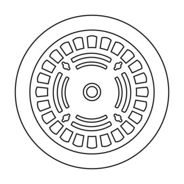 Kanalizasyon kanalizasyonu vektör ana hatları simgesi. Beyaz arka planda vektör illüstrasyon kapağı sokağı. Kanalizasyon kanalizasyonunun izole edilmiş tasviri logosu .