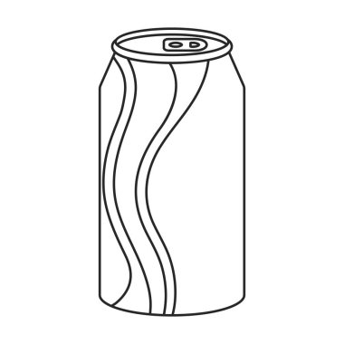 Bir şişe soda vektör simgesi. Ana hatlı vektör logosu beyaz arka plan soda şişesinde izole edilmiş..