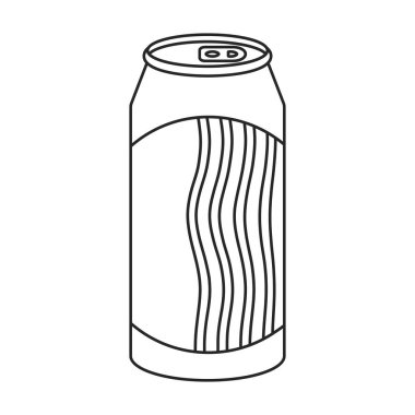 Bir şişe soda vektör simgesi. Ana hatlı vektör logosu beyaz arka plan soda şişesinde izole edilmiş..