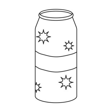 Bir şişe soda vektör simgesi. Ana hatlı vektör logosu beyaz arka plan soda şişesinde izole edilmiş..