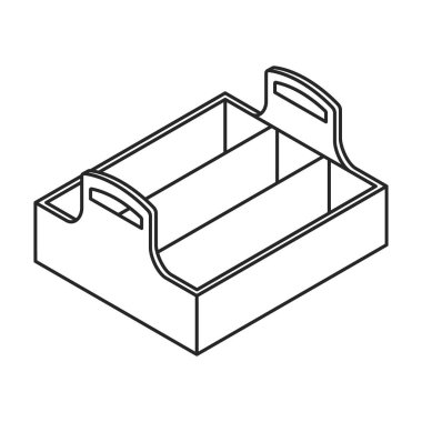 Tahta kutu vektör simgesi. Beyaz arka plan tahta kutusunda izole edilmiş Isometric ana hat vektör logosu .