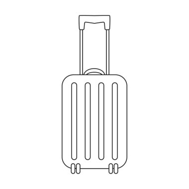 Bavul vektör simgesi. Karikatür vektör logosu beyaz arkaplan valizine izole edildi.