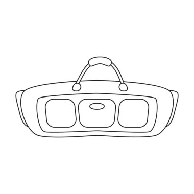 Bavul vektör simgesi. Karikatür vektör logosu beyaz arkaplan valizine izole edildi.