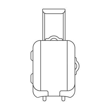 Bavul vektör simgesi. Karikatür vektör logosu beyaz arkaplan valizine izole edildi.