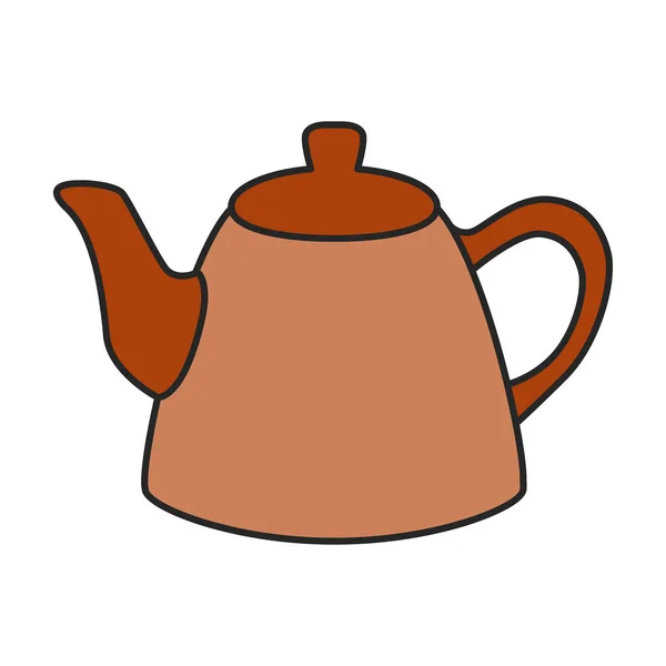 Teapot Vector Icon Color Vector Logo Isolated White Background Teapot — Stock Vector