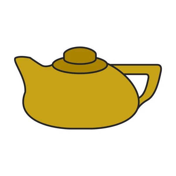 茶壶矢量图标 白色背景茶壶上孤立的彩色矢量标识 — 图库矢量图片