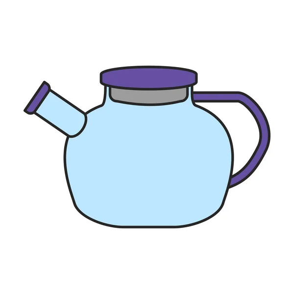 茶壶矢量图标 白色背景茶壶上孤立的彩色矢量标识 — 图库矢量图片