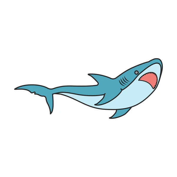 Shark Vector Icon Color Vector Logo Isolated White Background Shark — Stock Vector