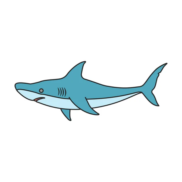 Shark Vektor Icon Color Vektor Logo Isoliert Auf Weißem Hintergrund — Stockvektor