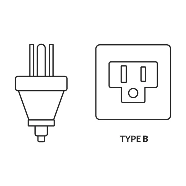 Voetvector Icon Outline Vector Logo Geïsoleerd Witte Achtergrond Socket — Stockvector