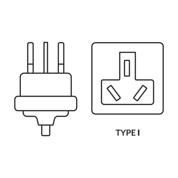 Voetvector Icon Outline Vector Logo Geïsoleerd Witte Achtergrond Socket — Stockvector