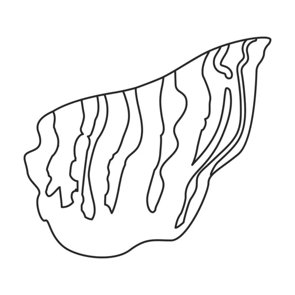 Εικονίδιο Διανύσματος Oyster Περίγραμμα Λογότυπο Διανύσματος Απομονωμένο Λευκό Στρείδι Φόντου — Διανυσματικό Αρχείο