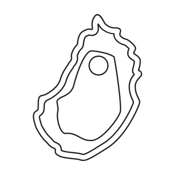 Oyster Vettoriale Icon Outline Logo Vettoriale Isolato Sfondo Bianco Ostrica — Vettoriale Stock