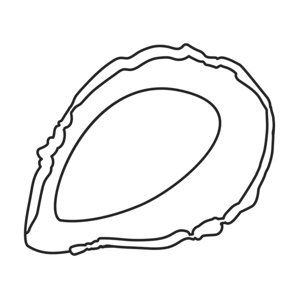 ไอคอนเวกเตอร Oyster Outline เวกเตอร โลโก แยกจากพ นหล ขาวหอยนางรม — ภาพเวกเตอร์สต็อก