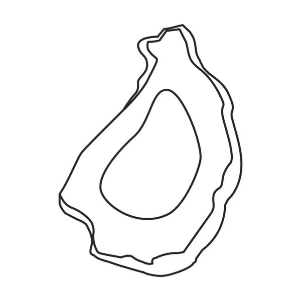 ไอคอนเวกเตอร Oyster Outline เวกเตอร โลโก แยกจากพ นหล ขาวหอยนางรม — ภาพเวกเตอร์สต็อก