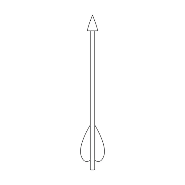 弓ベクトルのアイコンのための矢印 アウトラインベクトルのロゴは 弓のための白い背景の矢印に分離 — ストックベクタ