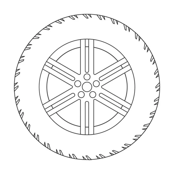 Roda Vetor Icon Outline Logotipo Vetor Isolado Roda Fundo Branco — Vetor de Stock