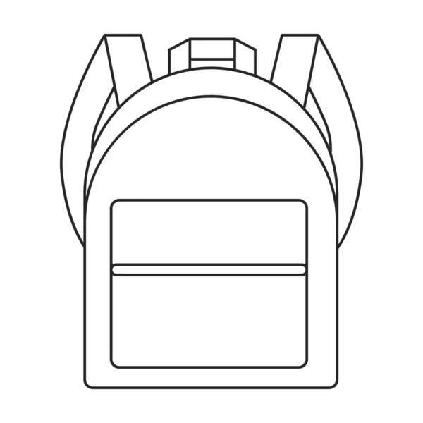 Saco Escolar Vetor Icon Outline Logotipo Vetor Isolado Fundo Branco — Vetor de Stock