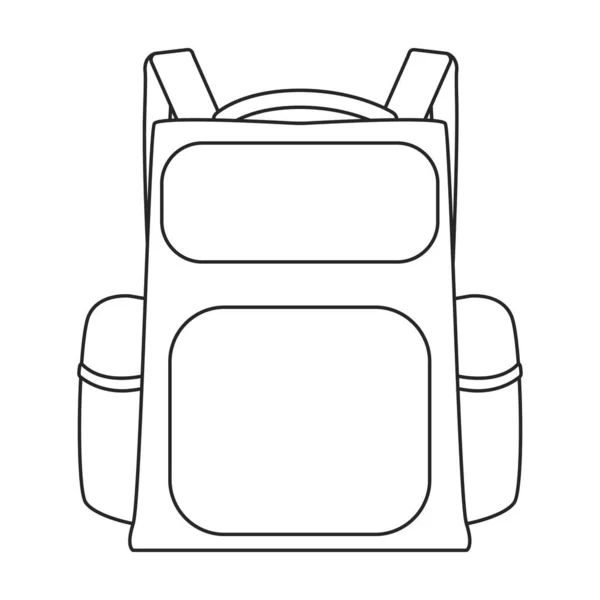 Icône Vecteur Sac École Outline Logo Vectoriel Isolé Sur Fond — Image vectorielle