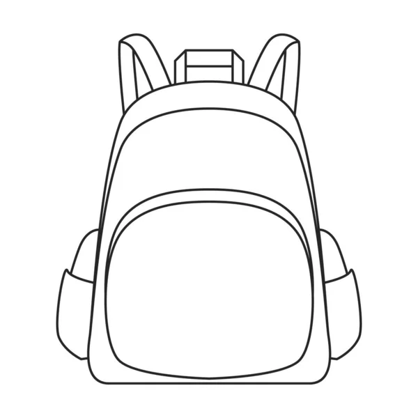 Schultasche Vektor Icon Outline Vektor Logo Isoliert Auf Weißem Hintergrund — Stockvektor