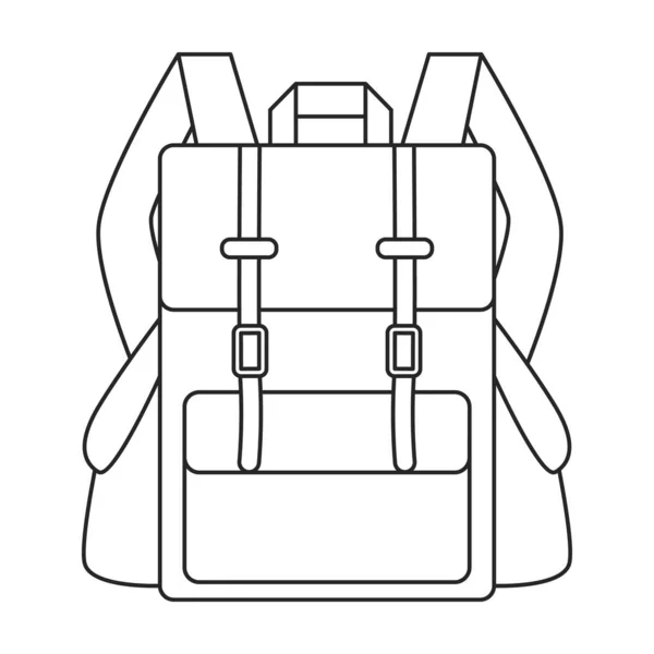Schultasche Vektor Icon Outline Vektor Logo Isoliert Auf Weißem Hintergrund — Stockvektor