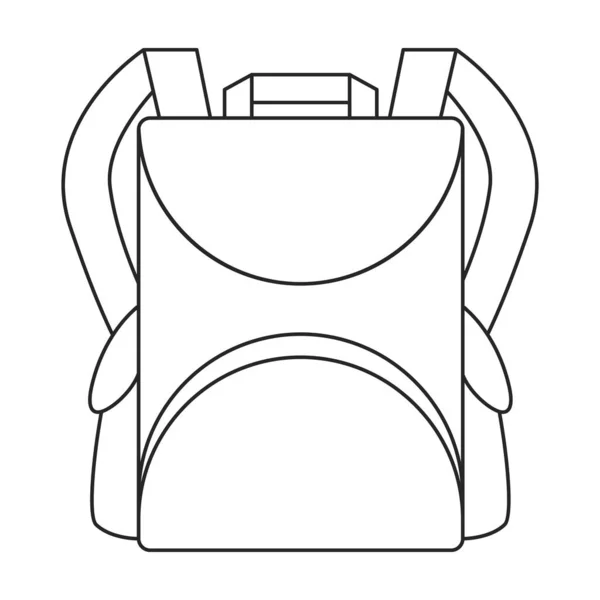 School Bag Vector Icon Outline Vector Logo Isolated White Backschool — 스톡 벡터