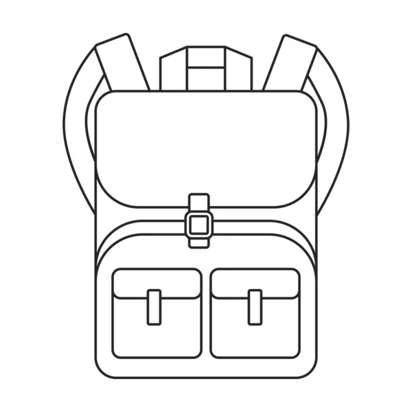 Icône Vecteur Sac École Outline Logo Vectoriel Isolé Sur Fond — Image vectorielle