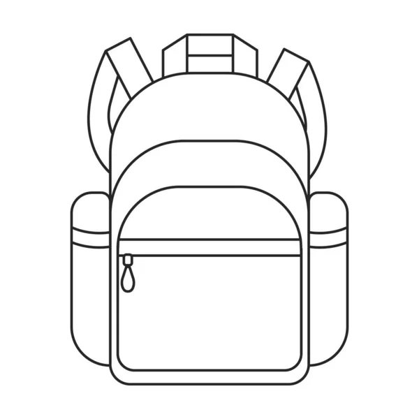 Esquema Logotipo Del Vector Aislado Fondo Blanco Bolsa Escuela — Archivo Imágenes Vectoriales