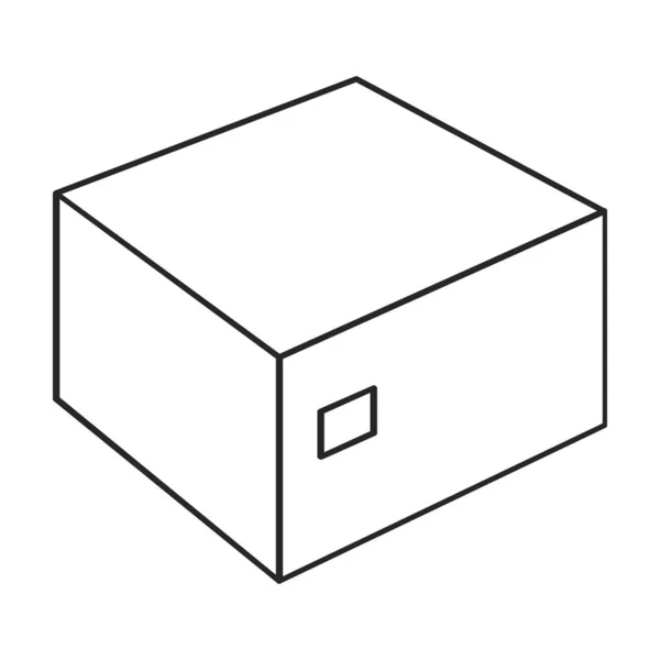 Paket Vektor Icon Outline Vektor Logo Isoliert Auf Weißem Hintergrund — Stockvektor