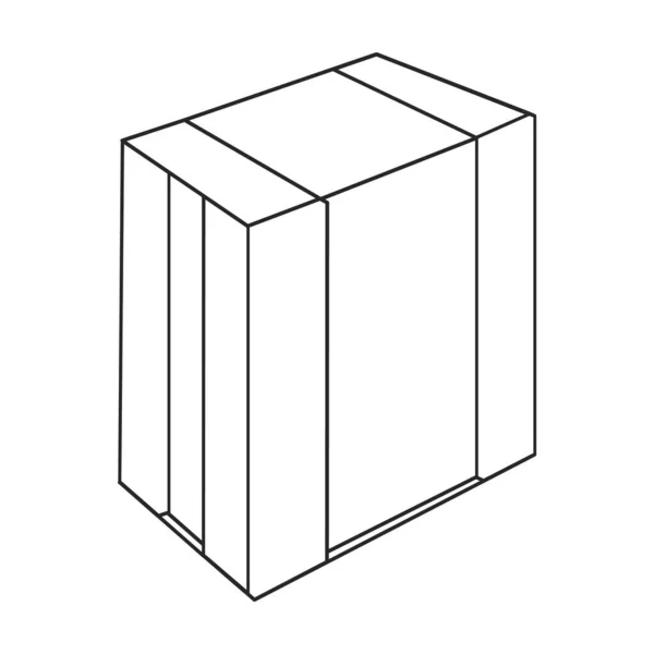 Εικονίδιο Διανύσματος Συσκευασίας Λογότυπο Διανύσματος Περίγραμμα Απομονωμένο Λευκό Φόντο — Διανυσματικό Αρχείο