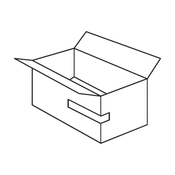 Paket Vektör Simgesi Taslak Vektör Logosu Beyaz Arkaplan Paketinde Izole — Stok Vektör