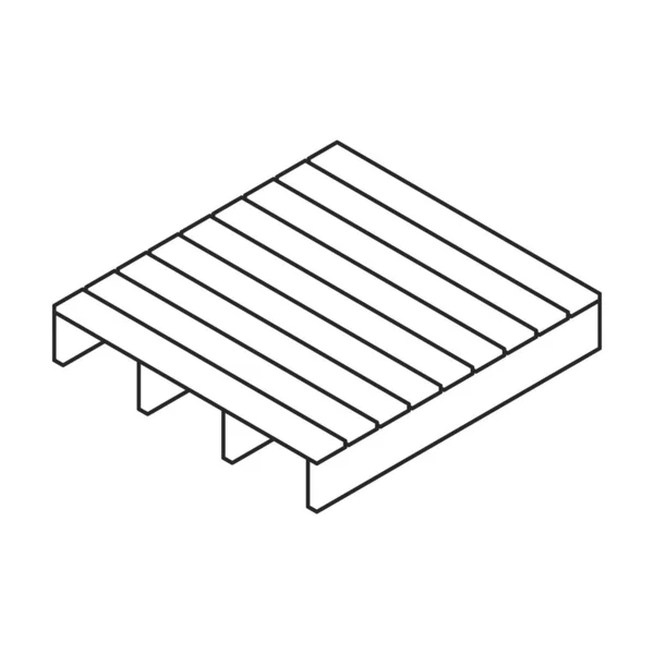 パレット木製のベクトルアイコン アイソメトリックアウトベクトルのロゴは白い背景パレット木製に隔離 — ストックベクタ